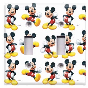 Mickey Mouse Wallpaper  Themed Light Switch Cover, Outlet Cover - You Choose Style