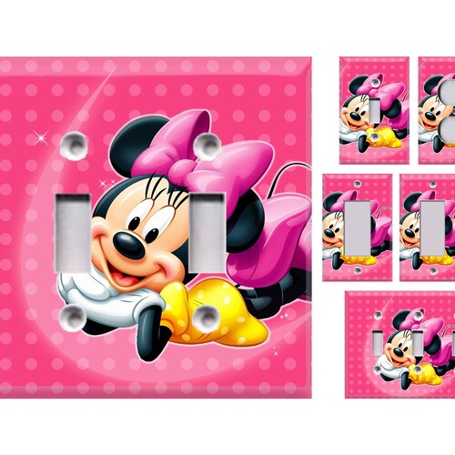 Minnie Mouse Light Switch Plate Cover // Pink Bow // Etsy