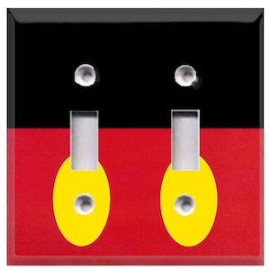 Simple Mickey - Yellow Button Themed Light Switch Cover, Outlet Cover - You Choose Style