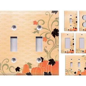 Harvest Collection - Pumpkin Patch Themed Light Switch Cover, Outlet Cover - You Choose Style