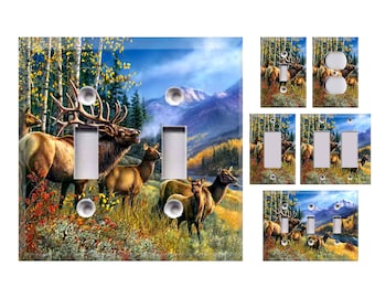 Elk River  Themed Light Switch Cover, Outlet Cover - You Choose Style