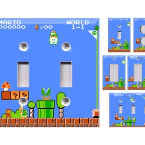 Classic Super Mario Bros. Themed Light Switch Cover, Outlet Cover - You Choose Style