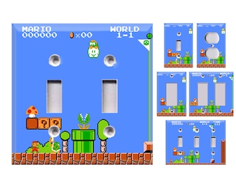 Classic Super Mario Bros. Themed Light Switch Cover, Outlet Cover - You Choose Style