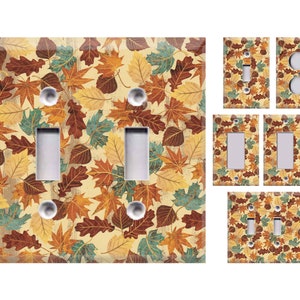 Autumn Leaves Wallpaper Themed Light Switch Cover, Outlet Cover - You Choose Style
