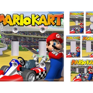 Super Mario Bros. MarioKart  Themed Light Switch Cover, Outlet Cover - You Choose Style