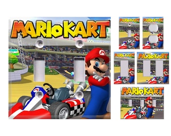 Super Mario Bros. MarioKart  Themed Light Switch Cover, Outlet Cover - You Choose Style