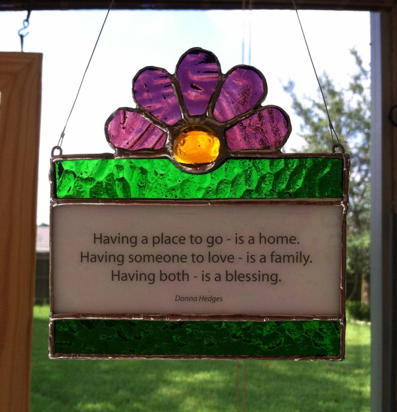 Stained Glass Quote Suncatcher Etsy