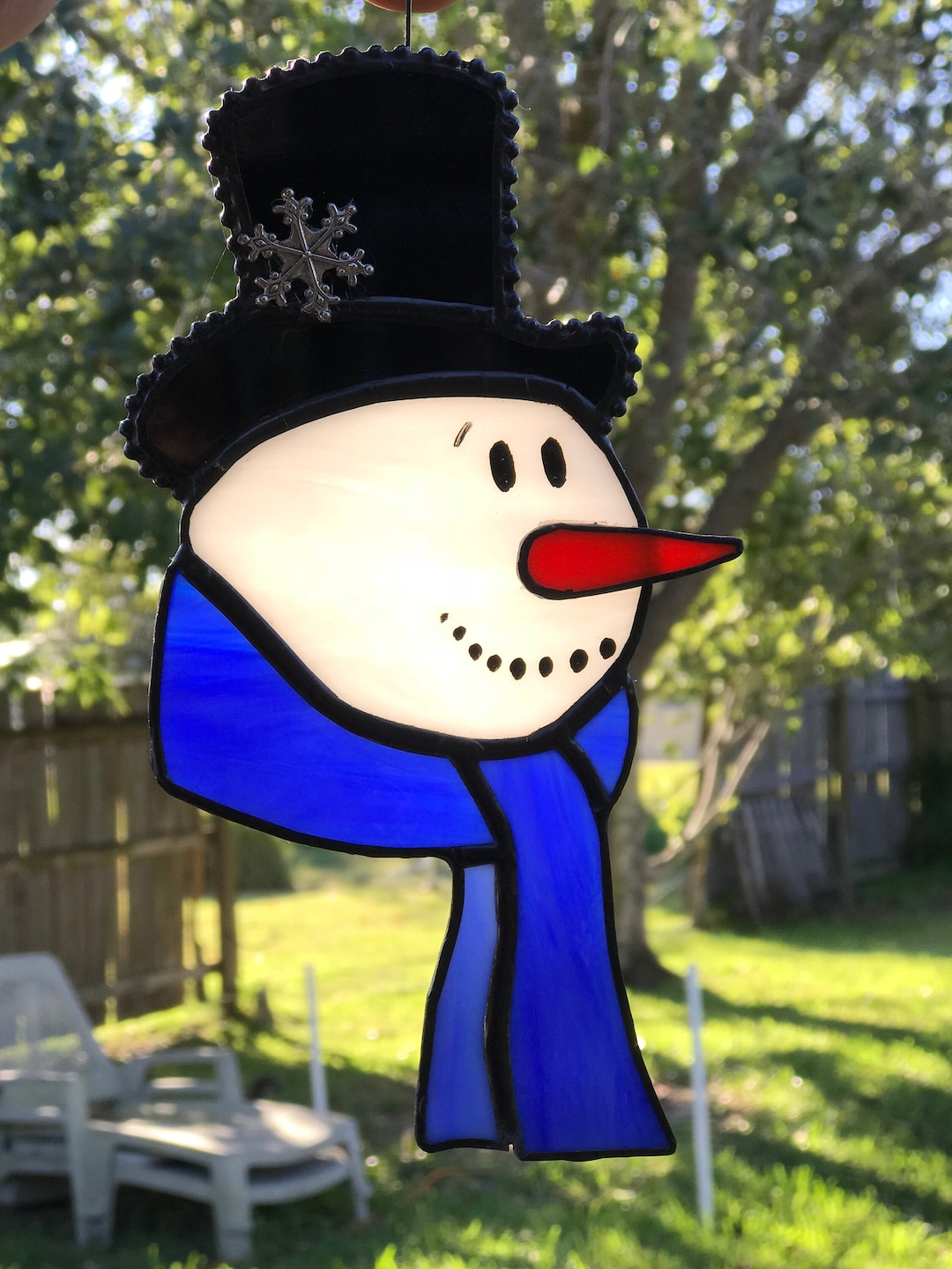 Stained Glass Snowman - Etsy