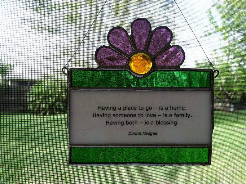 Stained Glass Quote Suncatcher Etsy