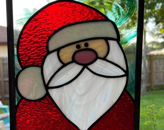 Stained Glass Santa