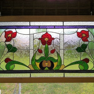 Edwardian era stained glass panel