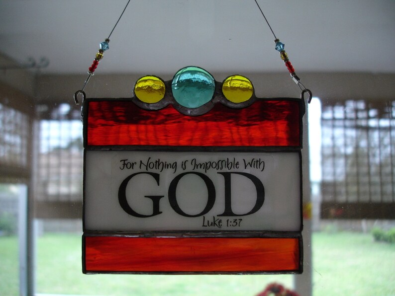 Stained Glass Suncatcher quote Etsy