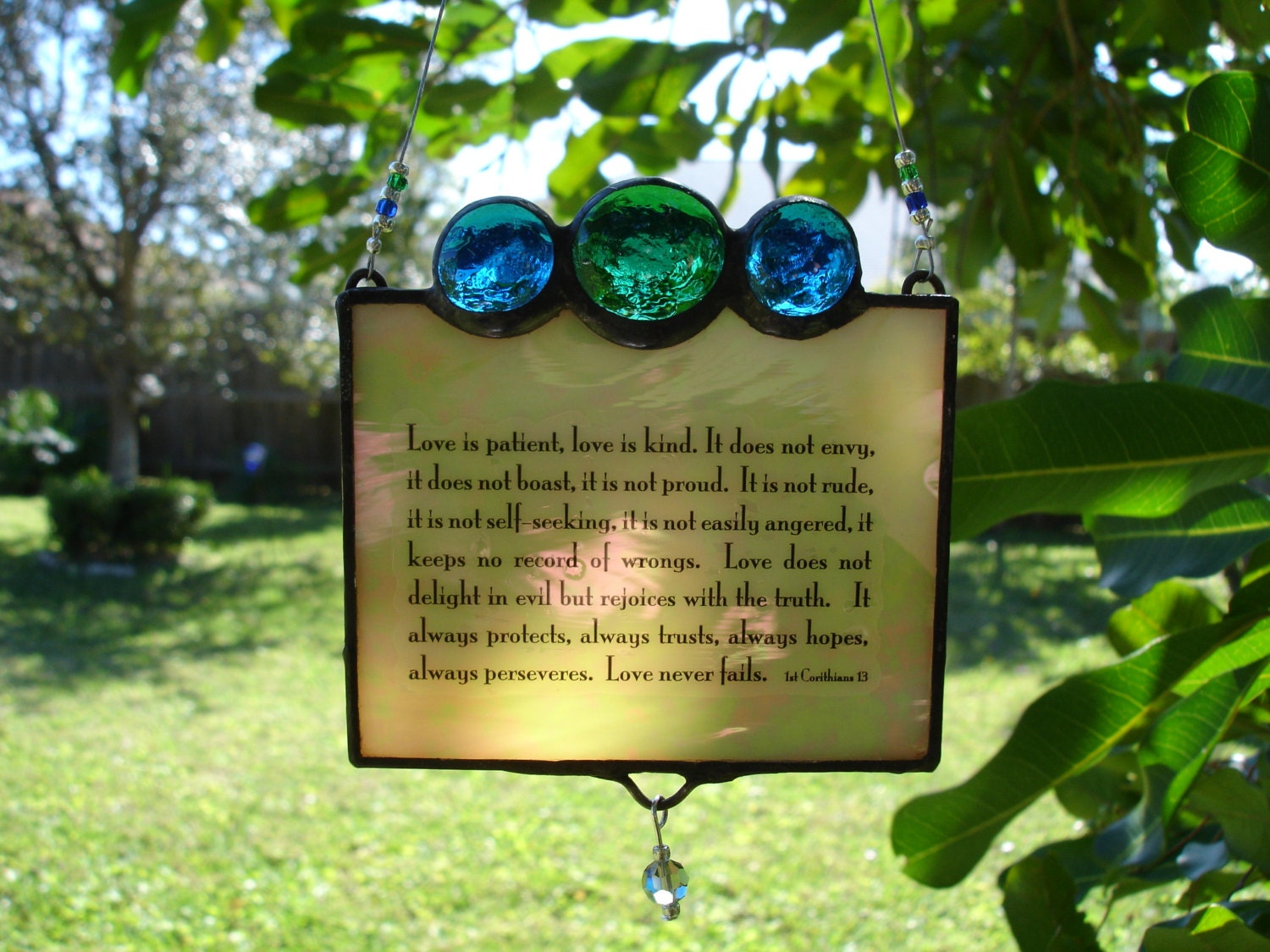 Stained Glass Quote Suncatcher Etsy