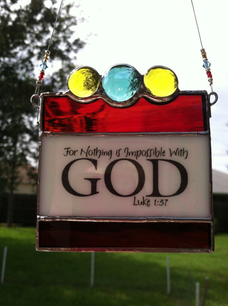 Stained Glass Suncatcher quote Etsy