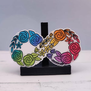 Floral Neurodiversity Vinyl Sticker, Water Bottle Sticker, Waterproof Sticker, ADHD Sticker, Autism Sticker, Flower Sticker