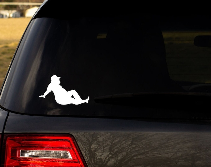 Chubby Guy Vinyl Decal, Fat Guy Vinyl Decal, Male Vinyl Decal, Vinyl Car Decal