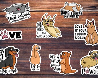Dog Lover Vinyl Stickers, Laptop, Water Bottle Stickers
