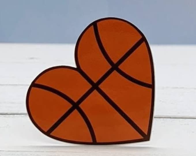 Basketball Heart Sticker, Basketball Sticker, Sports Sticker, Athlete Sticker