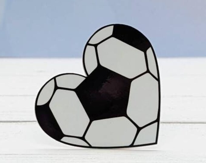 Soccer Ball Heart Sticker, Soccer Sticker, Sports Sticker