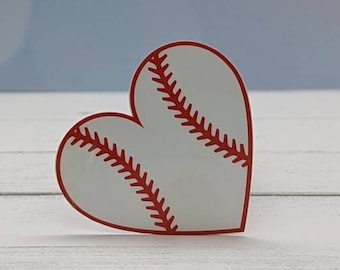 Baseball Heart Sticker, Sport Sticker, Ball Sticker