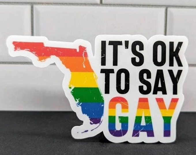 It's OK to Say Gay Florida Sticker, Say Gay Sticker, Florida, Gay Florida Sticker, Pride Sticker, Water bottle sticker, Laptop Sticker