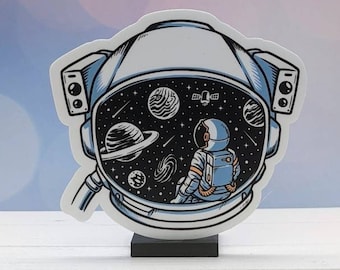 Astronaut Sticker, Space Sticker, Spaceman Sticker, Space Helmet Sticker, Water Bottle Sticker, Laptop Sticker, Vinyl Sticker