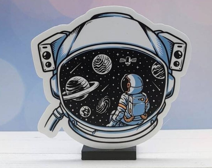 Astronaut Sticker, Space Sticker, Spaceman Sticker, Space Helmet Sticker, Water Bottle Sticker, Laptop Sticker, Vinyl Sticker