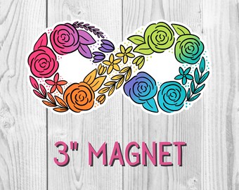 Floral Neurodiversity Refrigerator Magnet, ADHD Magnet, Autism Magnet, Neurodivergent, Car Magnet, Fridge Magnet