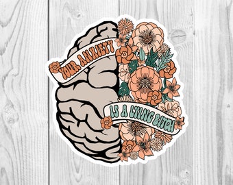 Your Anxiety is a Lying Bitch 3" UV-Resistant Sticker, Water Bottle, Laptop Sticker, Mental Health Sticker