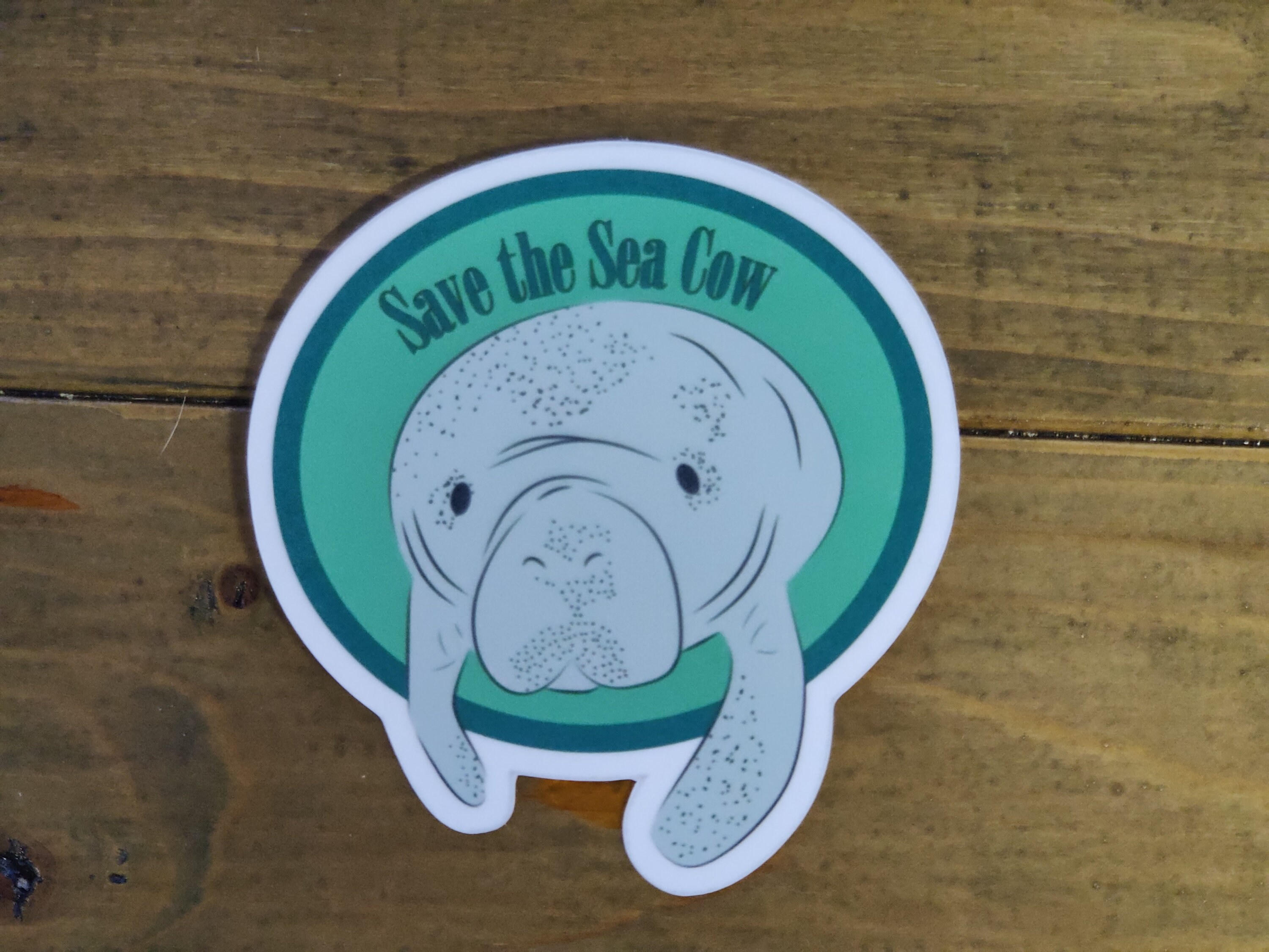 Manatee Vinyl Sticker Cute Save the Sea Cow Water Bottle | Etsy