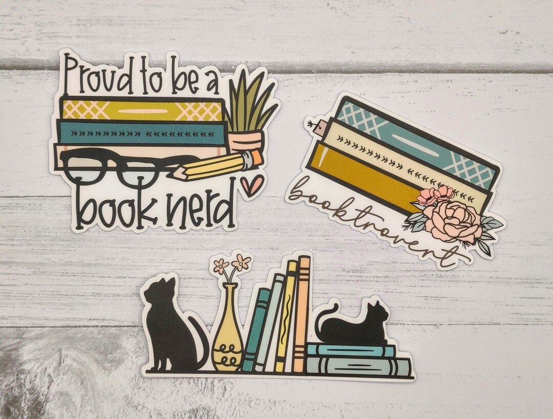 Book Lover Vinyl Sticker Pack, Booktrovert Stickers - Etsy