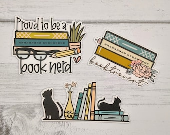 Book Lover Vinyl Sticker Pack, Booktrovert Stickers