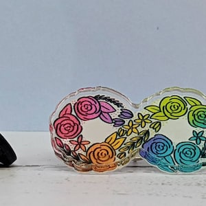 Floral Neurodiversity Pin, Acrylic Pin, Neurodivergent, Pin Flare, Bag Pin, ADHD, Autism