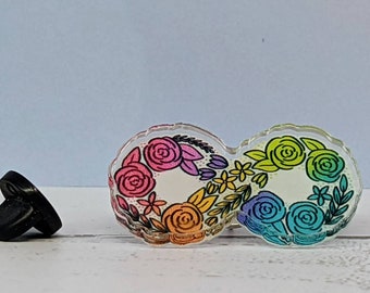 Floral Neurodiversity Pin, Acrylic Pin, Neurodivergent, Pin Flare, Bag Pin, ADHD, Autism