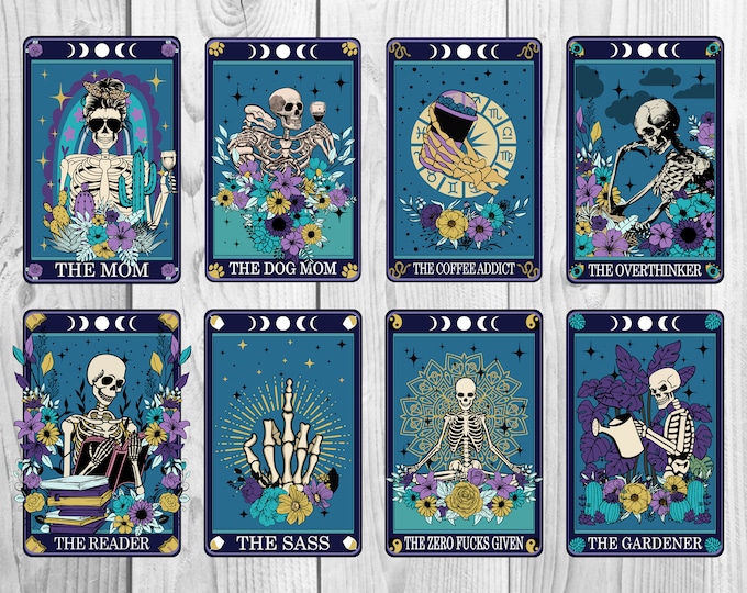 Funny Tarot Card Stickers, Witchy Stickers, Water Bottle Sticker, Laptop Sticker, Phone Sticker