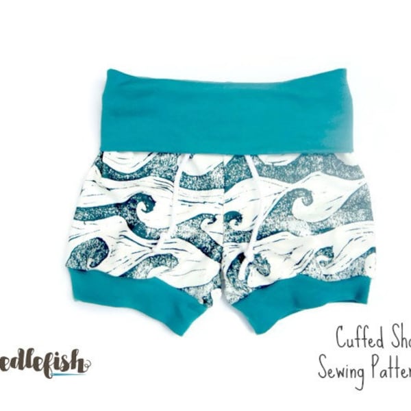 KIDS SHORTS SEWING Pattern - Cuffed Shorts Sewing Pattern - Baby Cuffed Shorts Sewing Pattern - Toddler Cuffed Shorts - Sizes 0-6 months - 8