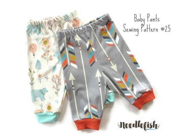 BABY PANTS SEWING Pattern - Newborn baby pants sewing pattern - Relaxed-fit Baby Pants Sewing Pattern - Comfy Baby Pants