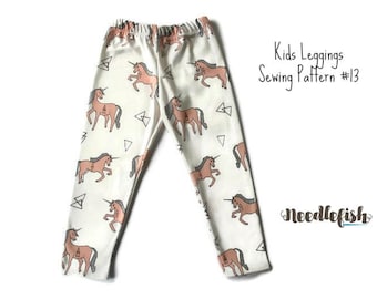 KIDS LEGGINGS SEWING Pattern - No-Cuff Toddler Leggings - Kids Leggings - No cuff Toddler Leggings - Easy Sewing Pattern