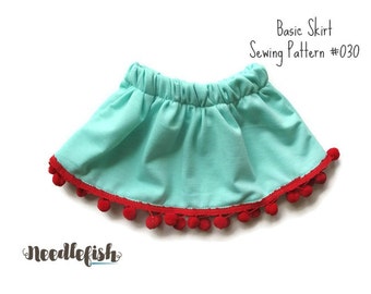 KIDS SKIRT SEWING Pattern - Twirl Skirt Pattern - Toddler Skirt Pattern - Baby Skirt Pattern - Basic Skirt Pattern - Sizes 0mo-6yrs