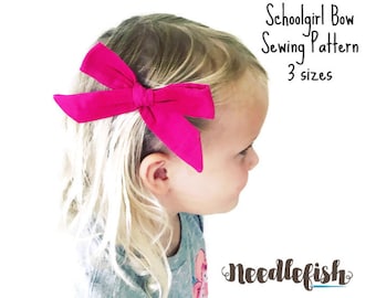 SCHOOLGIRL BOW HEADBAND Sewing Pattern - Schoolgirl bow headband sewing pattern - Toddler Headband - Adult Headband - Easy Sewing Pattern