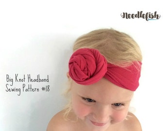 BABY KNOT HEADBAND Sewing Pattern - Big knot headband sewing pattern - Toddler Knot Headband - Adult Headband - Easy Sewing Pattern