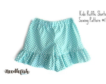 RUFFLE SHORTS Sewing Pattern - MacKenna Ruffle Shorts - Sizes 12 months - 8 - Ruffled Shorts Sewing Pattern