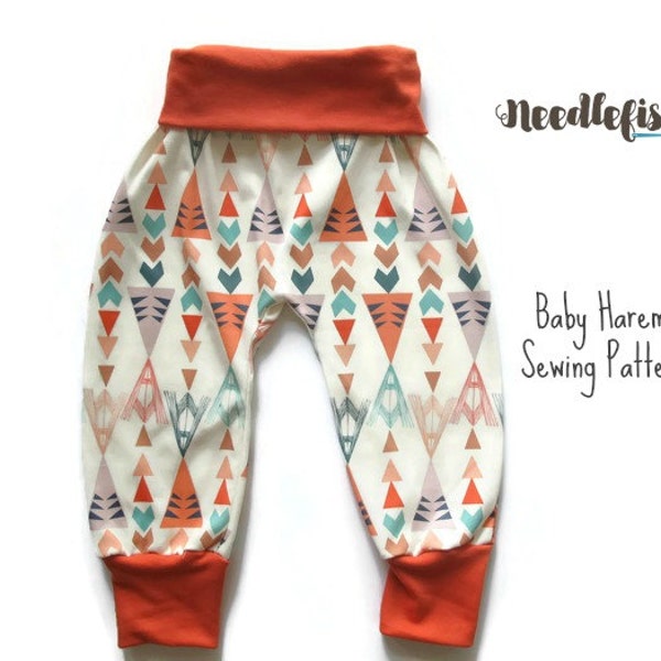 KIDS HAREM PANTS Sewing Pattern - Baby Harem pants - Toddler Harem Pants -