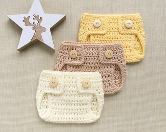 Newborn Diaper Cover. Crochet Baby Bloomers for Boys or Girls, Gender Neutral baby clothes, New born photo prop outfit Unique shower gift