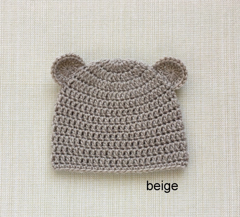 Newborn Baby Boy Bear Hat Newborn Hat With Bear Ears Beanie Etsy