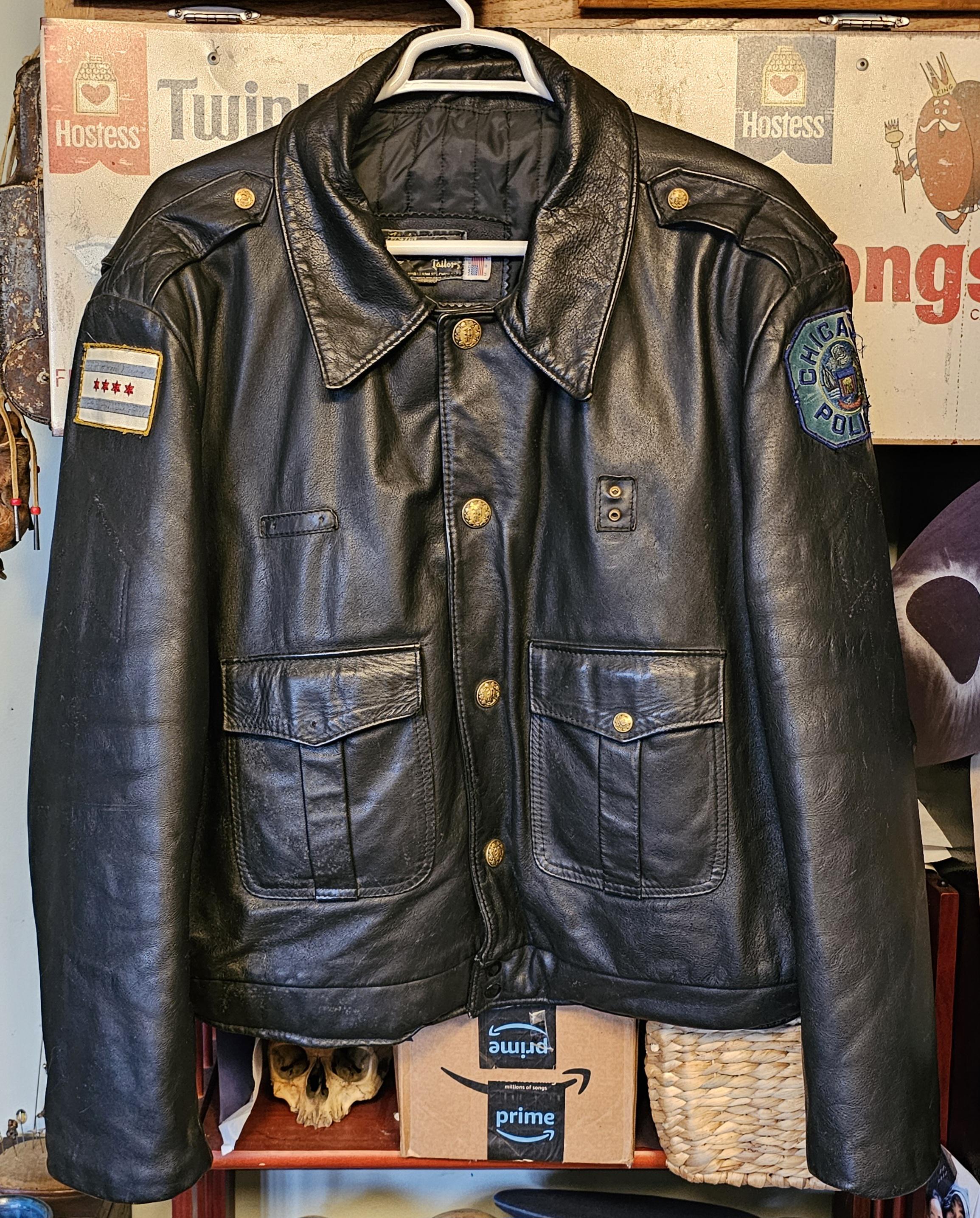 Chicago Police Leather Jacket - Etsy Chicago Police Leather Jacket - Etsy