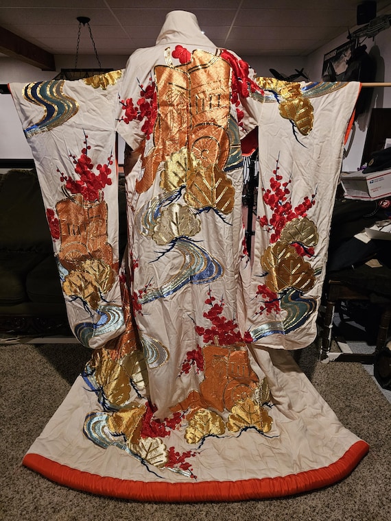 Incredible Iro Uchikake Wedding Performance Dance Kimono Brocaded Kabuki Japan Silk
