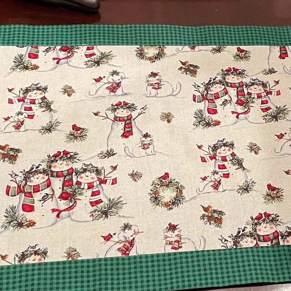Primitive Snowman Table Runner Etsy