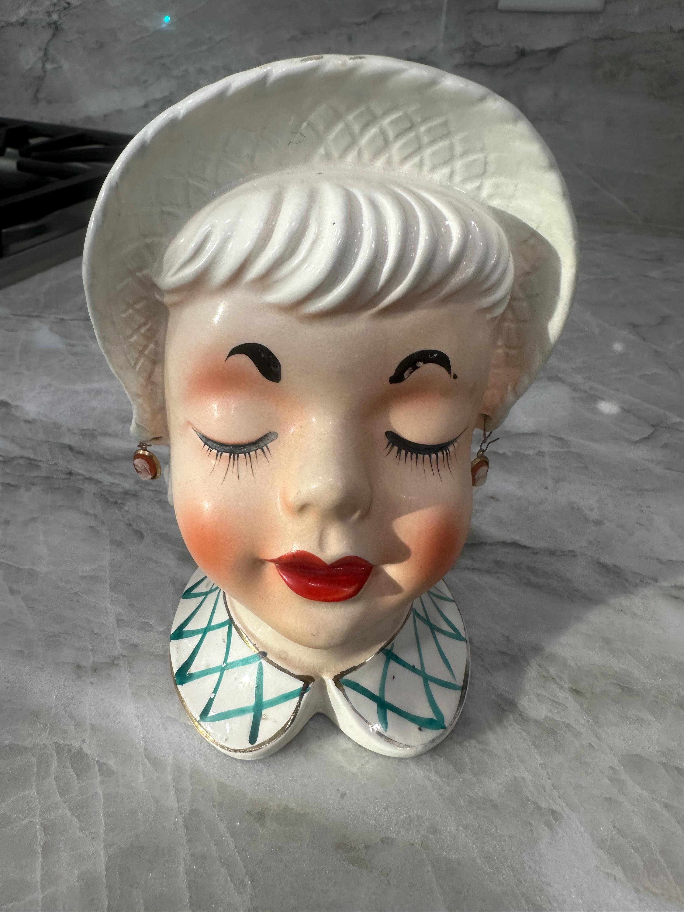 Rare Lady Head Vase Vintage - Etsy