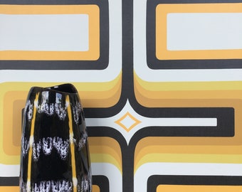 1970s Retro wallpaper, Yellow + Black